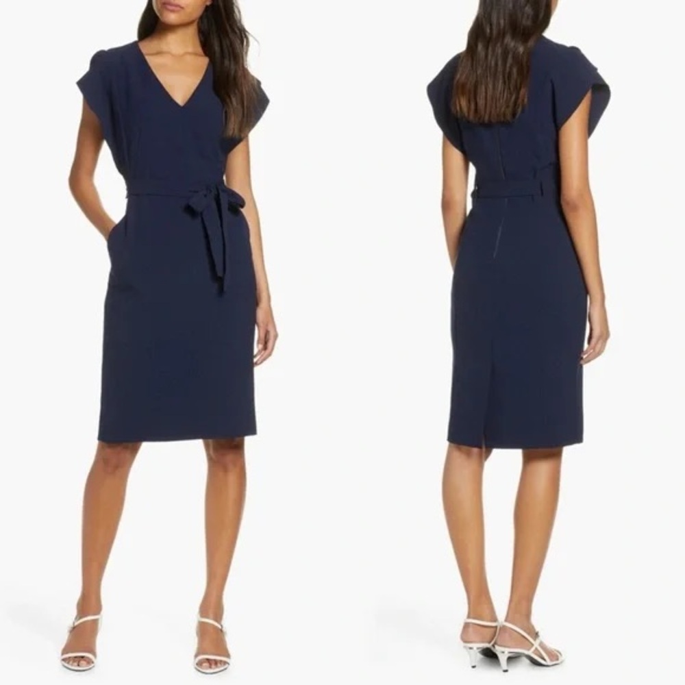 NWT Eliza J Ruffle Sleeve Sheath Dress Size 12